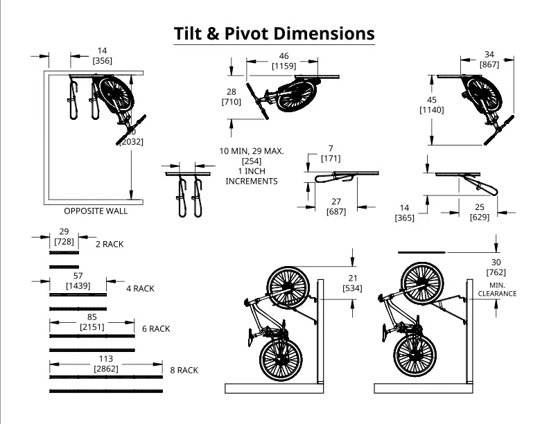 Tilt & Pivot Garage Bike Rack - Image 13